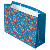 Multikleurige Waterverf Harten Cadeautas (Achterkant Gekanteld)
