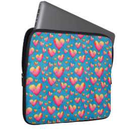 Multikleurige Waterverf Harten Laptop Hoes