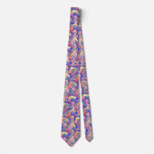 Multikleurige Waterverf Patroon Necktie Stropdas (Voorkant)