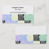 Multikleurige zebraprint visitekaartje (Voorkant / Achterkant)