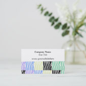 Multikleurige zebraprint visitekaartje (Staand voorkant)