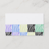Multikleurige zebraprint visitekaartje (Achterkant)