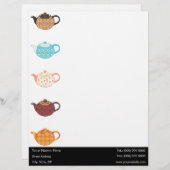 Multikolte Tea Kettles Briefhoofd Ontwerp (Voorkant / Achterkant)