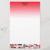 Multilingual Black en Red Dank u Word Cloud Briefpapier (Voorkant)