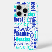 Multilingual Blue Turquoise Hartelijk dank Case-Mate iPhone Case (Achterkant)