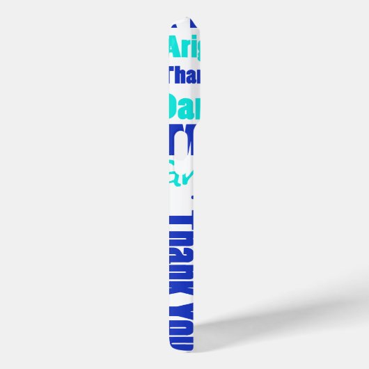 Multilingual Blue Turquoise Hartelijk dank Case-Mate iPhone Case (Achterkant / Rechts)