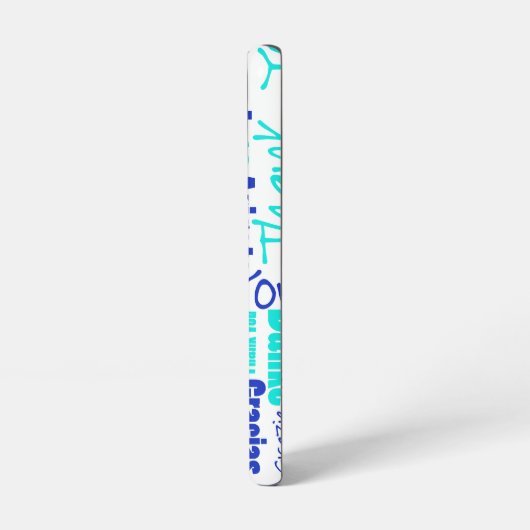 Multilingual Blue Turquoise Hartelijk dank Samsung Galaxy Hoesje (Linkerkant)