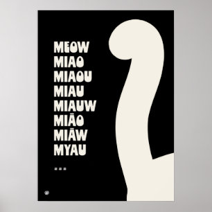 Multilingual Cat Sounds Gift for Cat Lovers Poster
