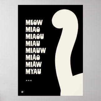 Multilingual Cat Sounds Gift for Cat Lovers Poster