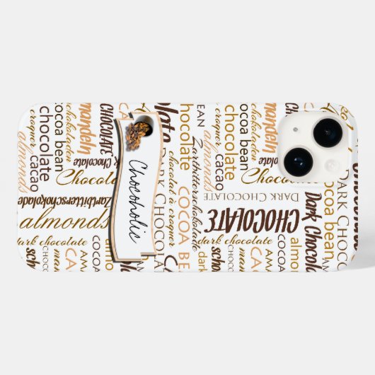 Multilingual Chocolate Typography Word Cloud Case-Mate iPhone Case (Achterkant (horizontaal))