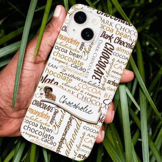 Multilingual Chocolate Typography Word Cloud Case-Mate iPhone Case