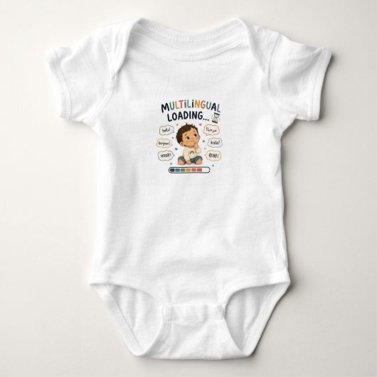 Multilingual Laden... Romig Baby Jongens Onesie Romper (Voorkant)
