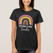 Multilingual Learner Teacher Leopard Rainbow  Teac T-shirt (Voorkant)