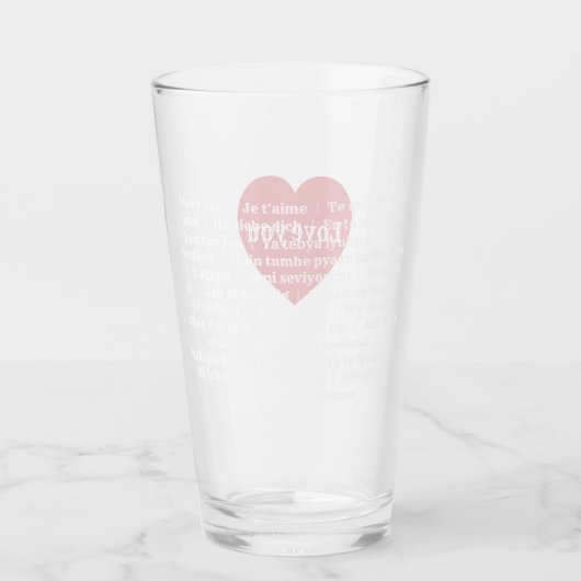 Multilingual Love Tumbler Red Heart Custom Design (Voorkant)