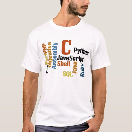 Multilingual Programmer White T-Shirt (Voorkant)