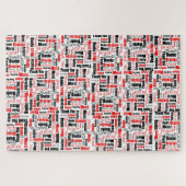 Multilingual Typography Thank You Red Black Legpuzzel (Horizontaal)