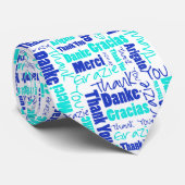 Multilinguale Bedankt Typografie Collage Stropdas (Opgerold)