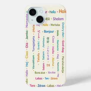 Multilinguale begroetingen iPhone 15 case