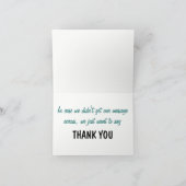 Multilinguale groene blauwe typografie collage bedankkaart (Binnen)