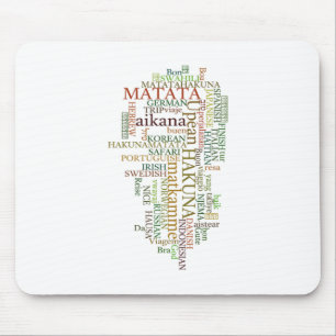 Multilinguale Hakuna Matata wereldwolk kunst Muismat