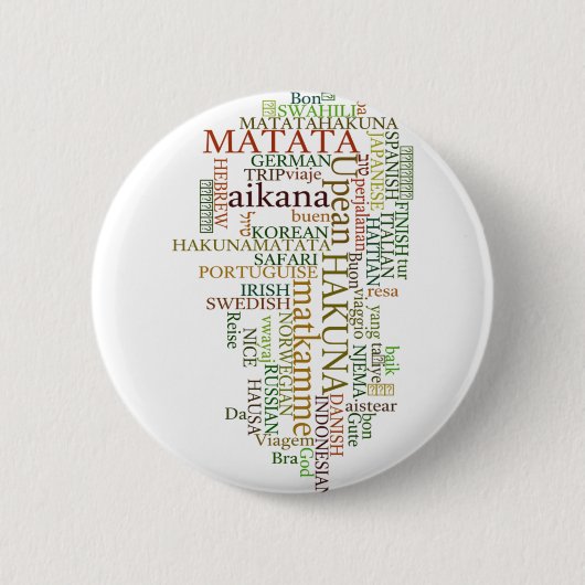 Multilinguale Hakuna Matata wereldwolk kunst Ronde Button 5,7 Cm (Voorkant)