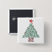Multilinguïstische chipkaart Feliz Natal Tree Vierkante Button 5,1 Cm (Voorkant /achterkant)