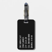 Multillingual Red Black Bedankt voor Typografie Bagagelabel (Achterkant verticaal)