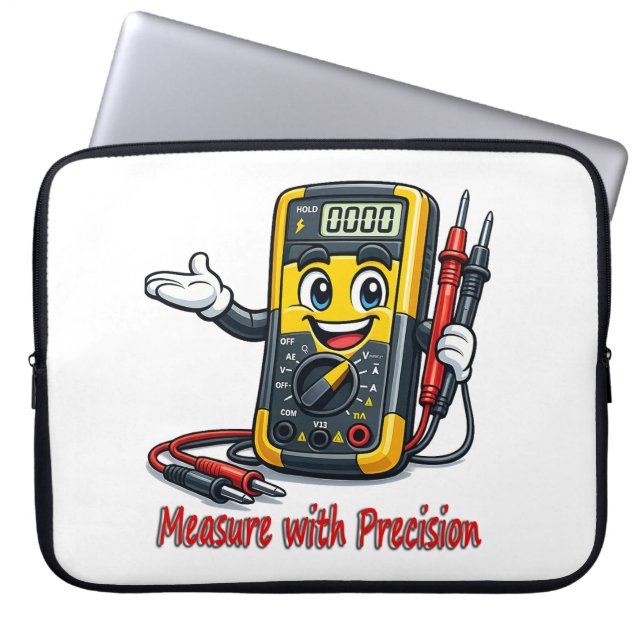 Multimeter Cartoon Measure With Precision Laptop S Sleeve (Voorkant)