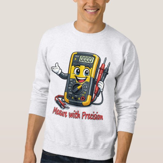 Multimeter Cartoon Measure With Precision Sweatshi Trui (Voorkant)