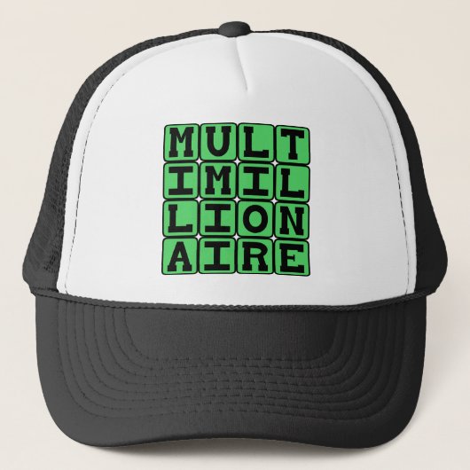 Multimiljonair, deel het geld trucker pet (Voorkant)