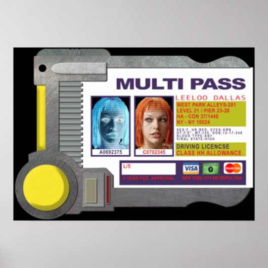 Multipass - geïnspireerd door het vijfde element poster (Voorkant)