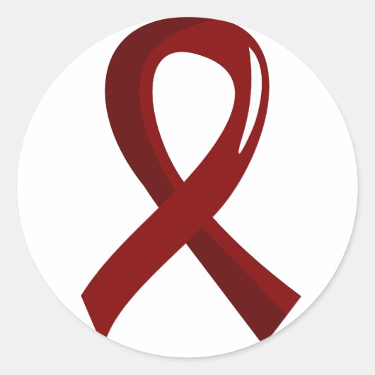 Multipel Myeloma Burgundy Ribbon 3 Ronde Sticker (Voorkant)