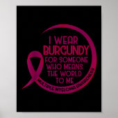 Multipel myeloom Bewustzijn Bourgogne lint I Draag Poster (Voorkant)