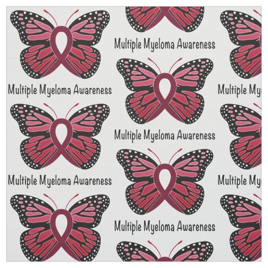 Multipel myeloom: Boterfly Ribbon of Hope Stof (Swatch)