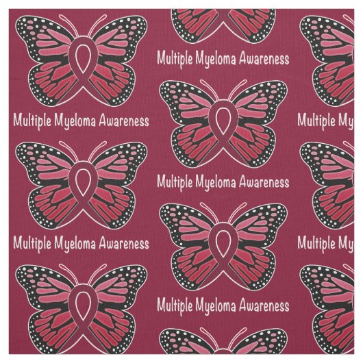 Multipel myeloom: Boterfly Ribbon of Hope Stof (Swatch)