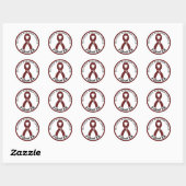 Multipel Myeloom Cancer Fighter Ribbon White Ronde Sticker (Vel)