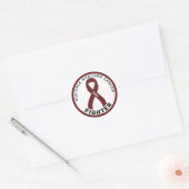 Multipel Myeloom Cancer Fighter Ribbon White Ronde Sticker (Envelop)