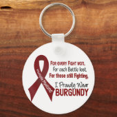 Multipel Myeloom I Prouze Draag Burgundy 1 Sleutelhanger (Voorkant)