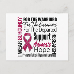 Multipel myeloom ik Draag Burgundy Ribbon TRIBUTE Briefkaart
