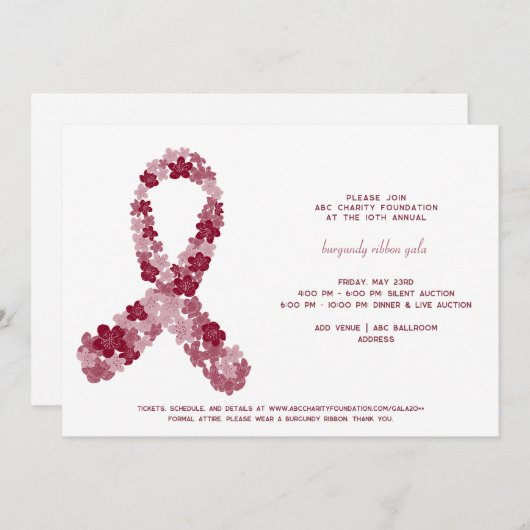 Multipel myeloom Kankerbewustzijn Fundraiser Gala Kaart (Voorkant / Achterkant)