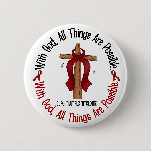 Multipel myeloom met GOD CROSS 1 Ronde Button 5,7 Cm (Voorkant)