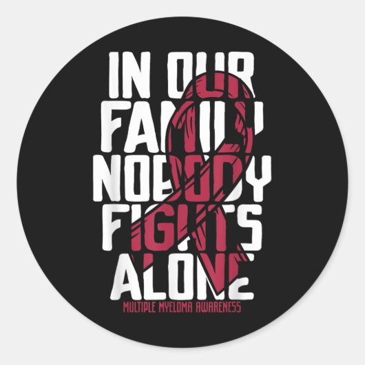 Multipel myeloom ondersteuningsfamilie multipel my ronde sticker (Voorkant)