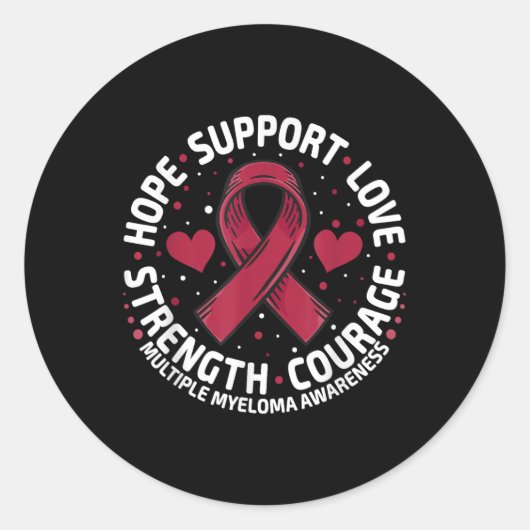 Multipel myeloom ondersteuningsfamilie multipel my ronde sticker (Voorkant)