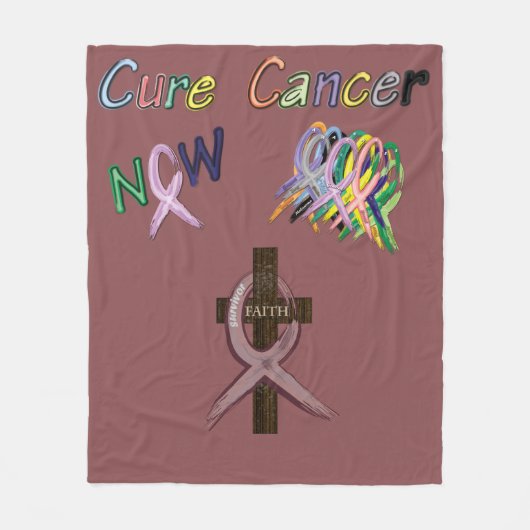 Multipel Myeloom Survivor Ribbon Fleece Deken (Voorkant)