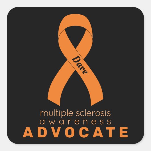 Multipele sclerose Advocate Black Square Sticker (Voorkant)