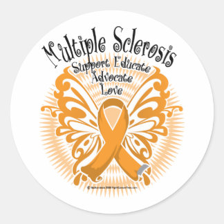 Multipele sclerose Butterfly 3 Ronde Sticker