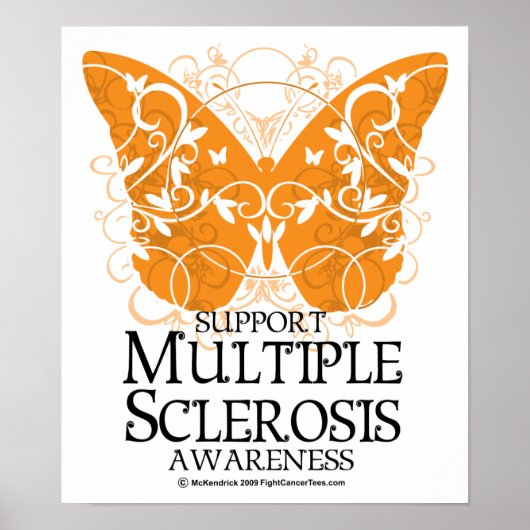 multipele sclerose Butterfly Poster (Voorkant)