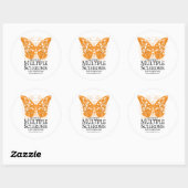 multipele sclerose Butterfly Ronde Sticker (Vel)