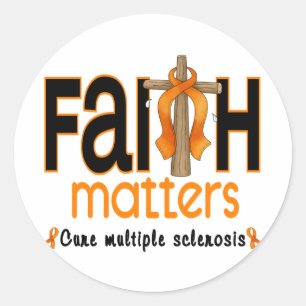 Multipele sclerose Geloofszaken Kruis 1 Ronde Sticker