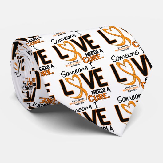 Multipele sclerose heeft een CURE 2 nodig Stropdas (Opgerold)